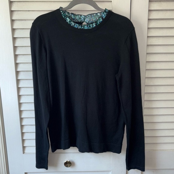 NWT J.Crew Ruffle-Trim Sweater size Large Preppy School Buisness Casual - Picture 2 of 6